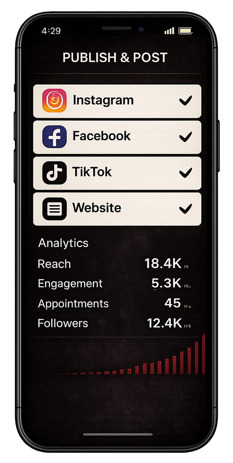Publishing tattoo content to social media